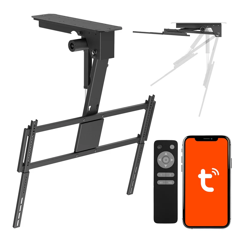 Supporto elettrico per TV Maclean, a soffitto, compatibile con Tuya, VESA max. 800x400, per TV da 43 a 86", max. 55 kg, MC-176 T