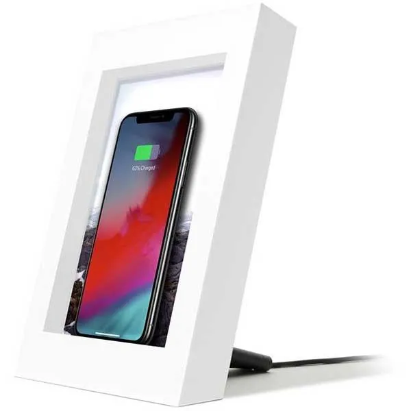 Twelve South PowerPic - Cornice con ricarica Qi wireless - Bianca