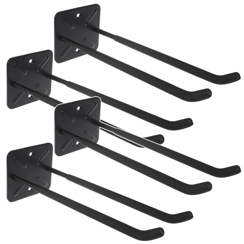 Set di 4 ganci da parete Maclean, per attrezzi, ruote, scale, biciclette, in acciaio, carico massimo 70 kg, MC-436