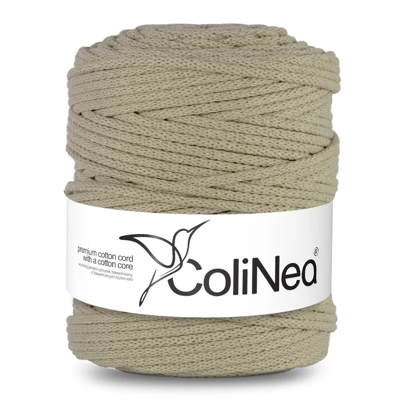 ColiNea, cordoncino in cotone con anima in cotone, intrecciato, 5mm, 200m, beige chiaro