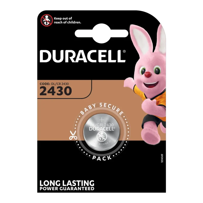 Batteria al litio 3V Duracell CR2430 Diametro 24,5 mm Altezza 3 mm