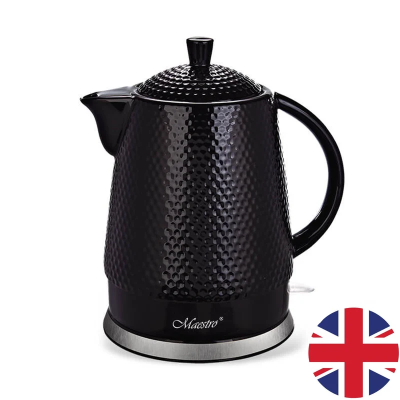 Bollitore in ceramica Maestro, capacità 1,5 litri, 1500W, nero, MR069 spina UK