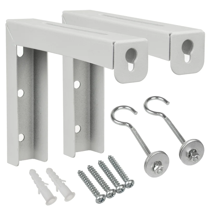 Set di 2 ganci per schermi di proiezione Maclean MC-923, max. carico 25 kg (per set), acciaio