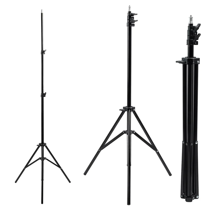 Maclean MC-163 stativo Treppiede per anello luminoso da 12 "altezza regolabile 62-190 cm Supporto per lampada con capacità di carico di 3 kg stativo per luce
