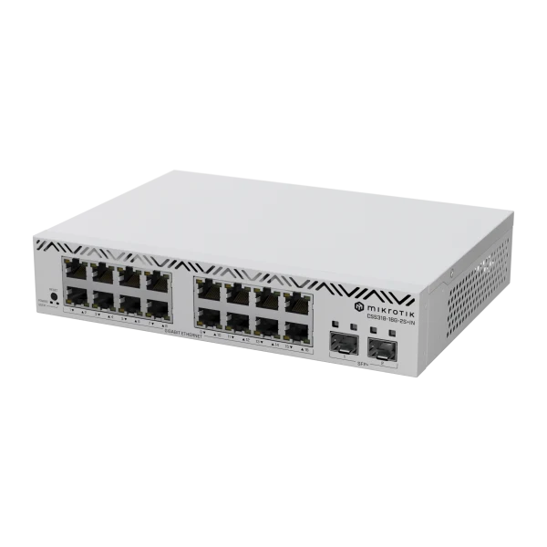 MikroTik, Cloud Smart Switch, 16 x 1G Ethernet ports and 2 x 10G SFP+ ports. [CSS318-16G-2S+IN]