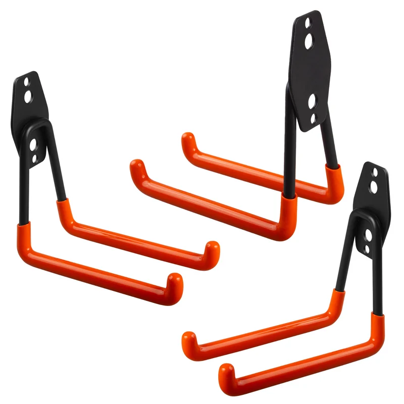 Gancio / appendioggetti da parete per garage Maclean, per pneumatici, attrezzi da giardino, scale, tubi flessibili, biciclette, carico massimo 50 kg, MC-443, 3 pezzi