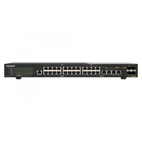 QNAP QSW-M2130P-2C2S26T switch di rete Gestito L2 2.5G Ethernet (100/1000/2500) Supporto Power over Ethernet (PoE) 1U Nero [QSW-M2130P-2C2S26T]
