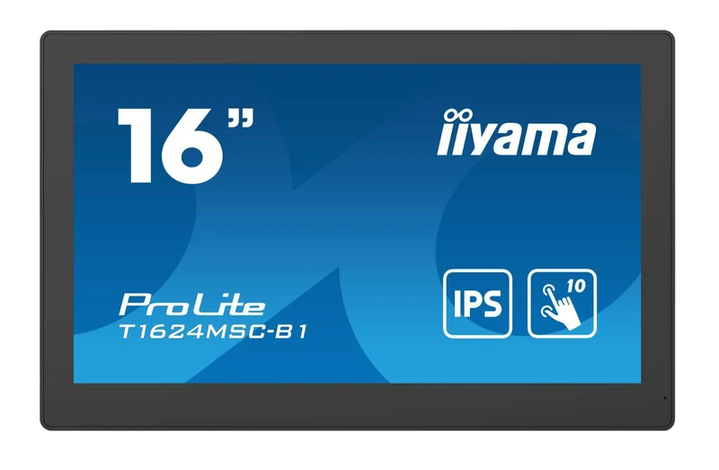iiyama T1624MSC-B1 visualizzatore di messaggi Pannello piatto interattivo 39,6 cm (15.6") LCD 450 cd/m Full HD Nero Touch screen 24/7 [T1624MSC-B1]