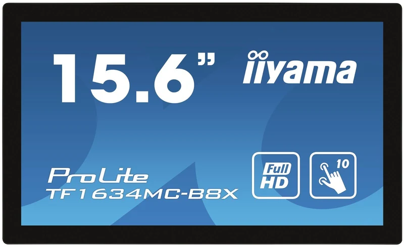 iiyama ProLite TF1634MC-B8X Monitor PC 39,6 cm (15.6") 1920 x 1080 Pixel Full HD LED Touch screen Multi utente Nero [TF1634MC-B8X]