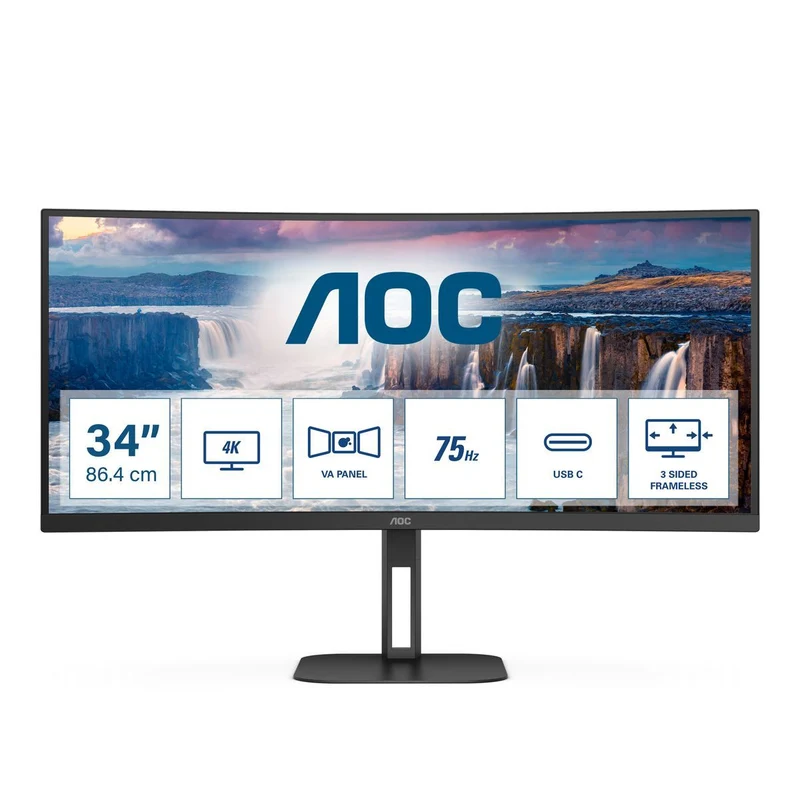 AOC V5 CU34V5C/BK Monitor PC 86,4 cm (34") 3440 x 1440 Pixel Wide Quad HD LED Nero [CU34V5C/BK]