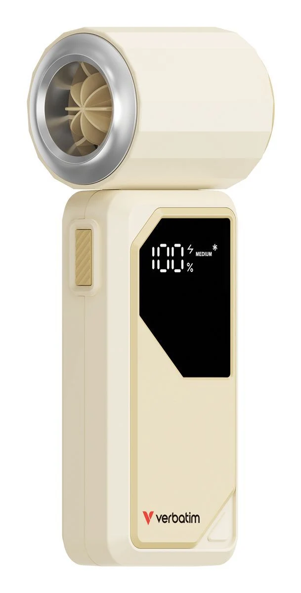 VERBATIM COOLNGO AIRJET HANDHELD FAN WHITE/SILVER [32341]