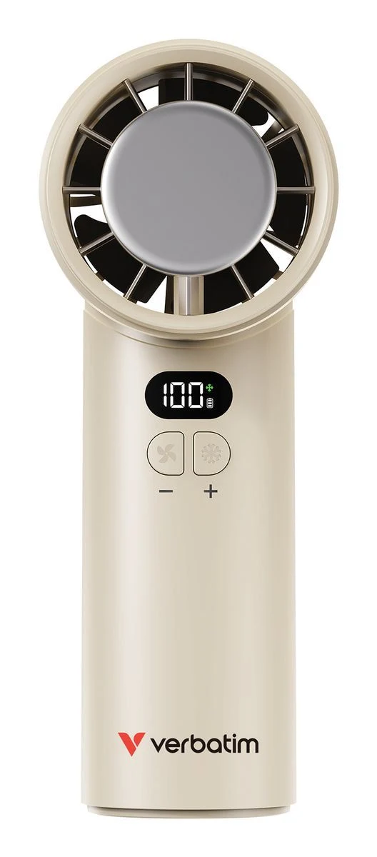 VERBATIM COOLNGO ICETOUCH HANDHELD FAN WHI/SILV [32343]