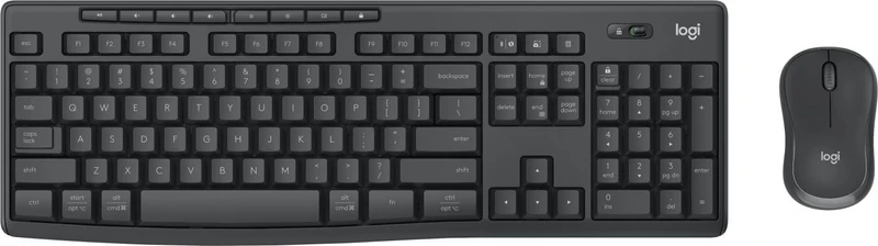 Logitech MK370 Combo for Business, Tastiera e Mouse Wireless Full-Size, ricevitore USB Logi Bolt Sicuro, Bluetooth, Certificazione Globale Windows/Mac/Chrome, Linux - Grafite [920-012069]