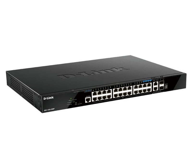 D-Link DGS-1520-28MP/E switch di rete Gestito L3 Gigabit Ethernet (10/100/1000) Supporto Power over Ethernet (PoE) 1U Nero [DGS-1520-28MP/E]