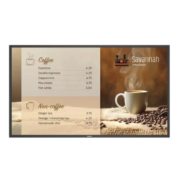 Philips Serie 6000 43BDL6017P Pannello piatto per segnaletica digitale 108 cm (42.5") LCD 800 cd/m 4K Ultra HD Nero Processore integrato Android 14 24/7 [43BDL6017P/00]