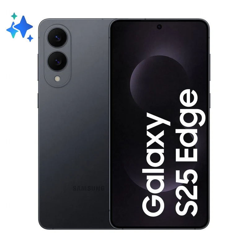 Samsung Galaxy S25 Edge, Smartphone AI, Display 6.7'' QHD+ Dynamic AMOLED 2X, Fotocamera 200MP, RAM 12GB, 512GB, 3.900 mAh, Titanium Jetblack [SM-S937BZKGEUE]