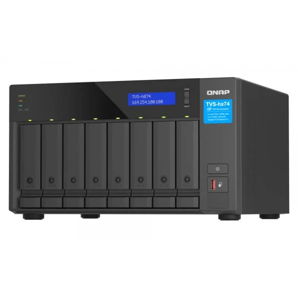 QNAP TVS-h874X NAS Tower Intel Core i9 64 GB DDR4 0 TB QuTS hero Nero [TVS-H874X-I9-64G]