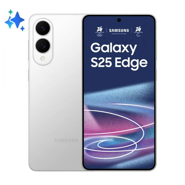 Samsung Galaxy S25 Edge, Smartphone AI, Display 6.7'' QHD+ Dynamic AMOLED 2X, Fotocamera 200MP, RAM 12GB, 256GB, 3.900 mAh, Titanium Silver [SM-S937BZSDEUE]