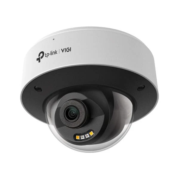 TP-Link - VIGI 8MP Full-Color Dome Network Camera SPEC: 8MP, 2.8mm Fixed Lens, 1/2.7? Progressive Scan CMOS, H.265+/H.265/H.264+/H.264, IR&White LED, 25fps/30fps (3840 2160), IP67, IK10, PoE/DC 12V [InsightS285(2.8mm)]