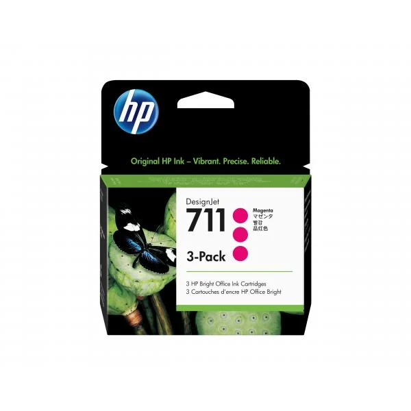 Hp 711 29ml Magenta DesignJet Ink Cartridge 3-Pack (CZ135A) [CZ135A]