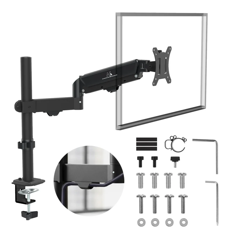 Supporto monitor Maclean, molla a gas, 17"-32", 2-10 kg, nero, MC-135