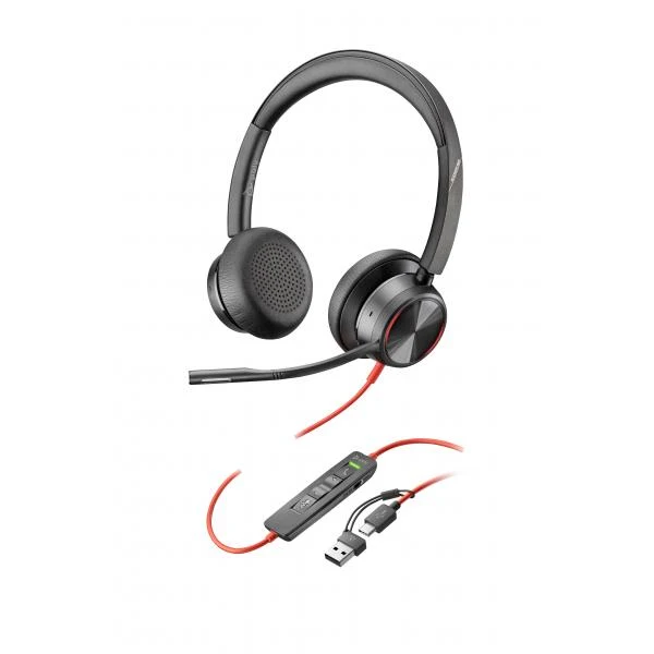 Hp Poly Blackwire 8225 Stereo USB-C Headset + USB-C/A Adapter [8X223AA]
