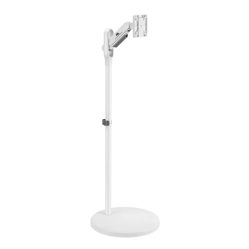 Maclean Supporto mobile da pavimento per monitor/TV, molla a gas, 17"-35", 2-10kg, bianco, MC-970W