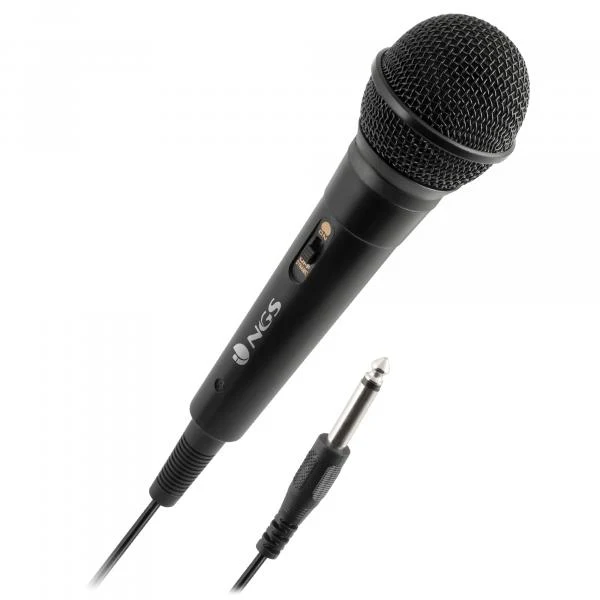NGS SINGER FIRE: Microfono Dinamico, Microfono con Cavo da 3 Metri, Connessione Jack 6,3mm e Pulsant [SINGER FIRE]