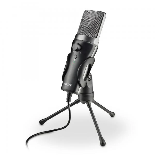 NGS MS120 USB: microfono USB con supporto per treppiede. Ideale per PC o laptop. Suono chiaro. Regol [MS120 USB]