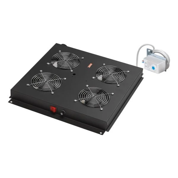 LINK GRUPPO 4 VENTOLE CON TERMOSTATO PER ARMADI RACK EAVI NERO [LKVENT4PTN]