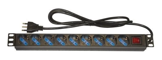 LINK Multipresa Da Rack 19" 9 Prese Universali Con Interruttore Spina Italiana 16A [LK10053]