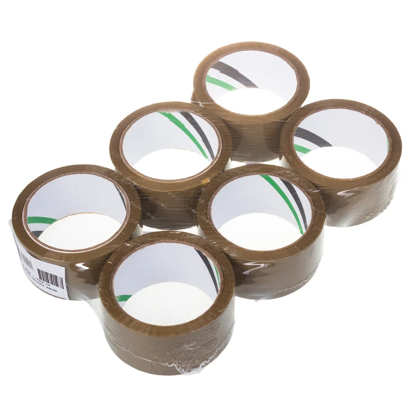 Nastro da imballaggio autoadesivo solvente marrone 54m 48mm - 6 pezzi