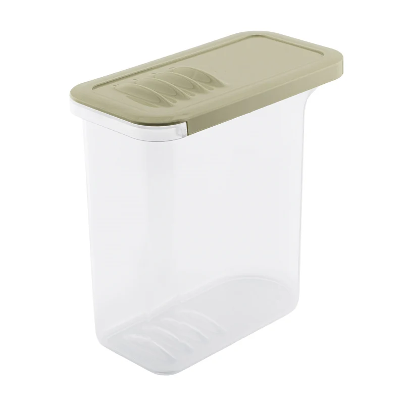 Contenitore per alimenti BranQ, 1,5 l, trasparente, coperchio verde oliva, Shark