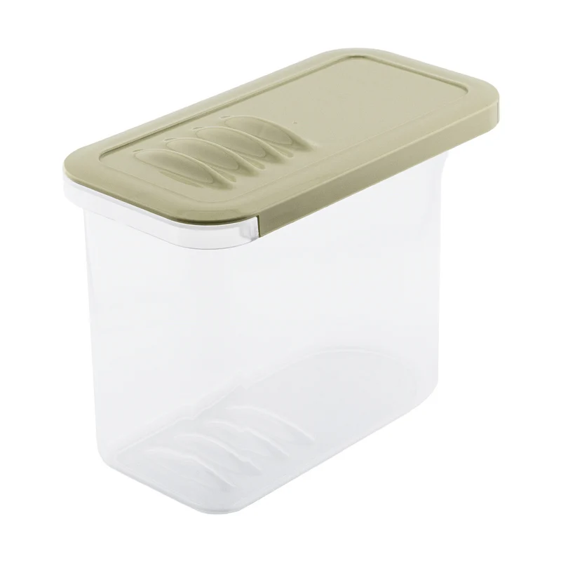 Contenitore per alimenti BranQ, 1l, trasparente, coperchio verde oliva, Shark