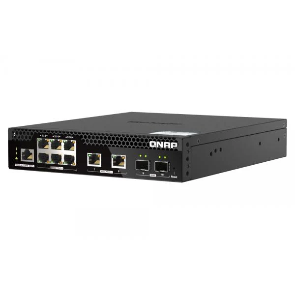 QNAP QSW-M2106PR-2S2T switch di rete Gestito L2 10G Ethernet (100/1000/10000) Supporto Power over Ethernet (PoE) 1U Nero [QSW-M2106PR-2S2T]