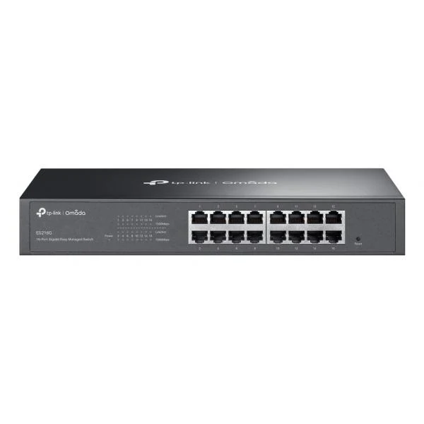 TP-Link - ES216G - Omada 16-Port Gigabit Easy Managed Switch, 16 Gigabit RJ45 Ports, 1U 13-inch Rack-mountable Steel Case [ES216G]