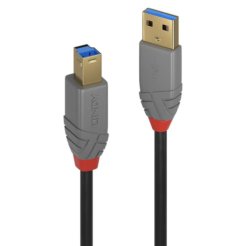 Lindy 36743 cavo USB 3 m USB 3.2 Gen 1 (3.1 Gen 1) USB A USB B Nero, Grigio [LINDY36743]