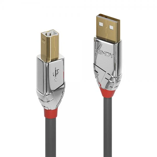 LINDY No. 36643 - Cavo USB 2.0 Tipo A a B Cromo Line, 3m [LIN-36643]