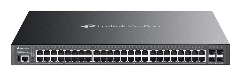 TP-Link - SG5452XMPP - Omada 48-Port Gigabit Stackable Lite L3 Managed PoE++ Switch with 4 10G Slots, 40 Gigabit PoE+ Ports, 8 Gigabit PoE++ Ports (up to 90 W/port), 4 10G SFP+ Slots, RJ45/ USB Typ [SG5452XMPP]
