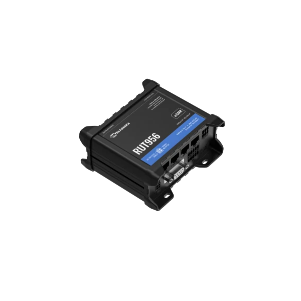 Teltonika RUT956 con e-Sim (CPU Mediatek) - LTE WLAN Router con I/O, GPS e porte RS232/RS485 per applicazioni professionali - dual SIM failover - Standard Packaging senza Din Rail Kit [RUT95623B600]