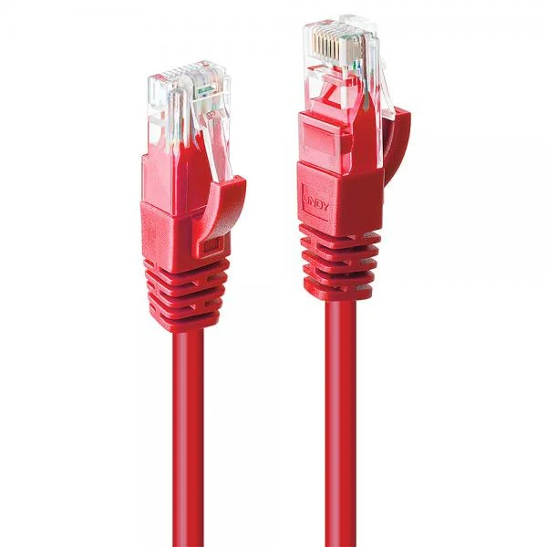 LINDY CAVO DI RETE CAT.6 U/UTP ROSSO, 0.5M [48031]