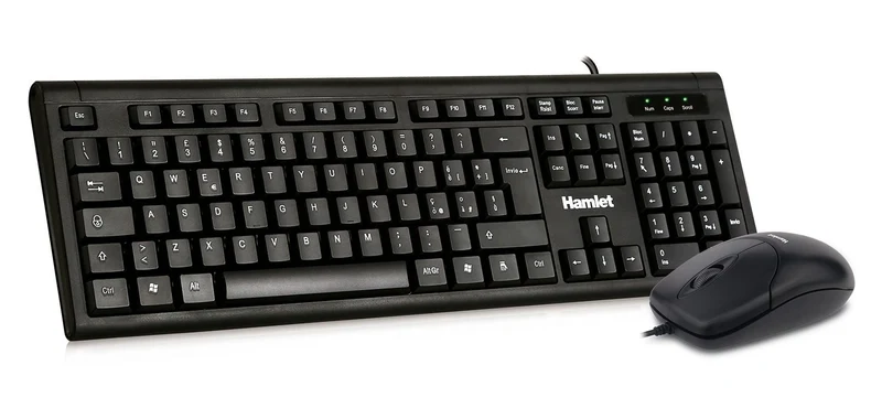 Hamlet KU200 tastiera Mouse incluso Casa USB Italiano Nero [XKKMICEU200]