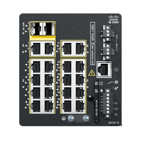 Cisco Catalyst IE3100 Gestito L2/L3 Gigabit Ethernet (10/100/1000) Nero [IE-3100-18T2C-E]