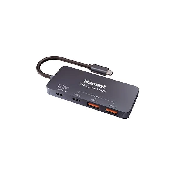 Hamlet XHUB-432C-10G-Y hub di interfaccia USB 3.2 Gen 1 (3.1 Gen 1) Type-C 10000 Mbit/s Nero [XHUB-432C-10G-Y]