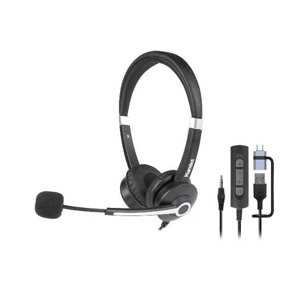 HHEADM-UJX RENOVA CUFFIA BI-AURALE CON MIC. USB-A + USB-C + JACK 3.5mm + TELECOMANDO [HHEADM-UJX]