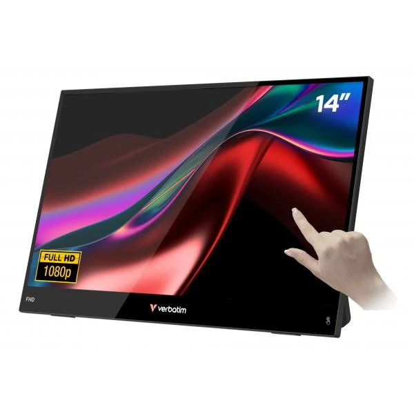 Verbatim Portable 14" FHD Touch Monitor LIGHT Monitor portatile Nero 35,6 cm (14") LCD 1920 x 1080 Pixel [32400]