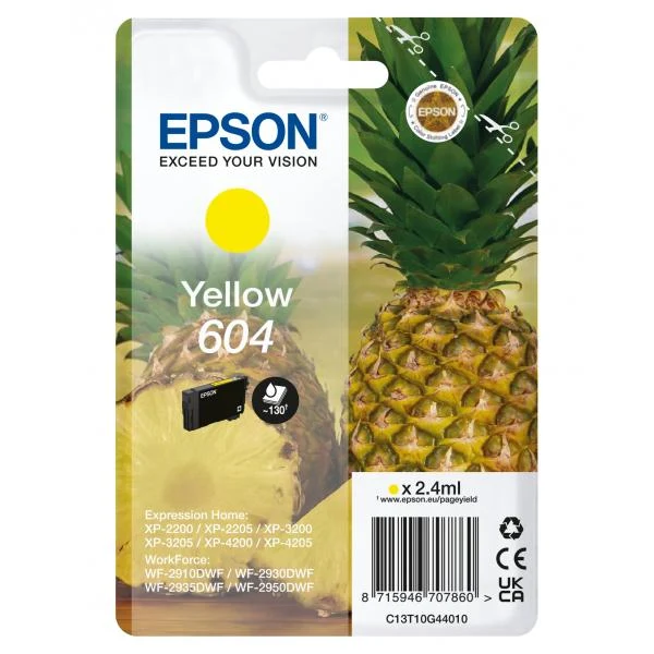 Epson 604 cartuccia d'inchiostro 1 pz Originale Resa standard Giallo [C13T10G44020]