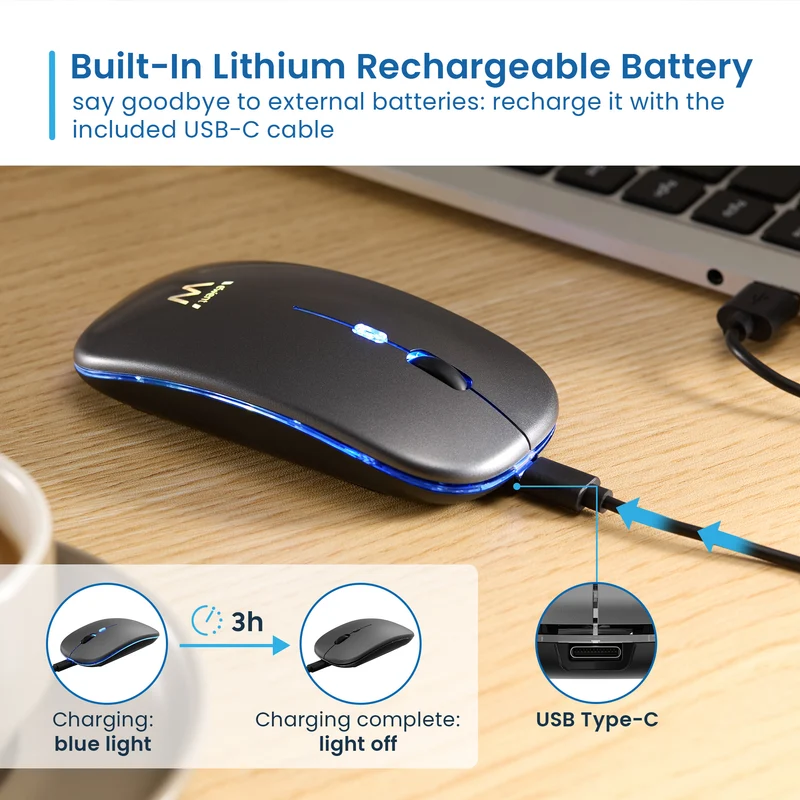 EWENT MOUSE OTTICO DOPPIA CONNESSIONE BLUETOOTH/WIRELESS RGB 1600DPI EW3242 103692