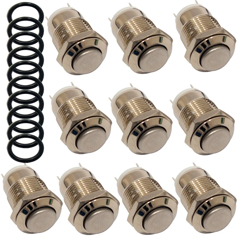 Drucktaster bis 36V, wasserdicht für Hupenknopfschalter, Türklingelschalter, Netzschalter, elektrische Geräte 12mm Durchmesser