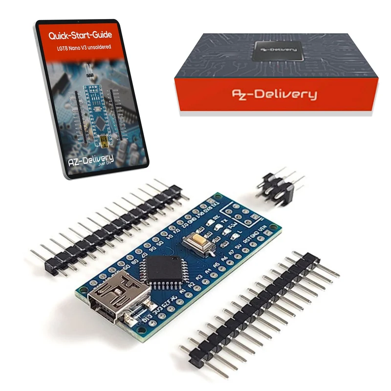 LGT8 Nano V3 - Mikrocontroller Board mit LGT8F328P und CH340, kompatibel mit Arduino Nano, 32 MHz Taktfrequenz